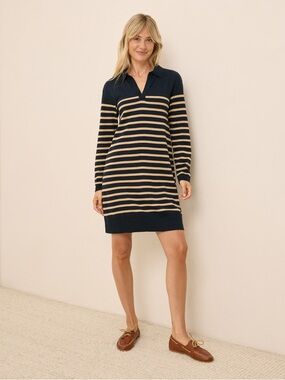 PACT • Organic Classic Fine Knit Collared Sweater Dress